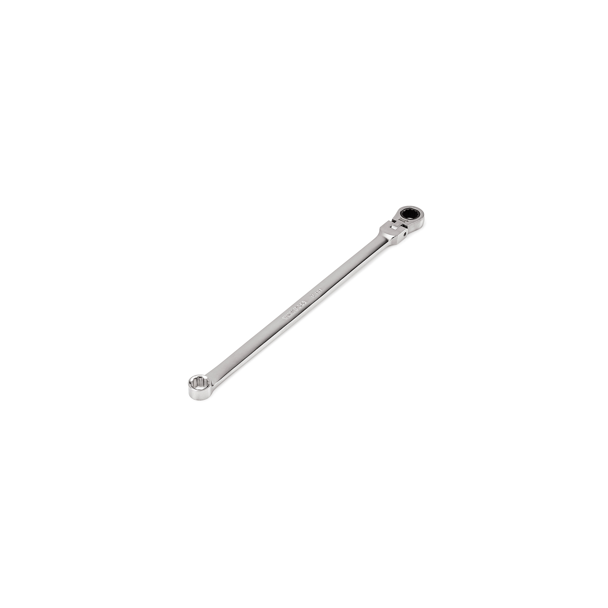 TEKTON 9 mm Long Fixed/Flex Head 12-Point Ratcheting Box End Wrench | WRB35409